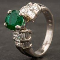 Pre-Owned Platinum 1.16ct Emerald & 0.60ct Diamond Fancy Ring 4232006