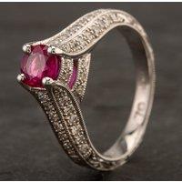 Pre-Owned 18ct White Gold 0.76ct Ruby & 0.50ct Diamond Ring 4232010