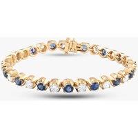 Pre-Owned 14ct Yellow Gold 4.00ct Sapphire & 4.50ct Brilliant Cut Diamond 7 Inch Tennis Bracelet 430700711