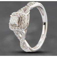 Pre-Owned 9ct White Gold 0.50ct Diamond Square Cluster Ring 43091014
