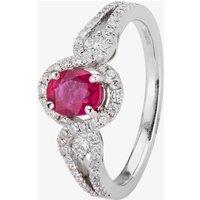Pre-Owned 18ct White Gold 0.75ct Ruby & 0.45ct Diamond Ornate Ring 4312076