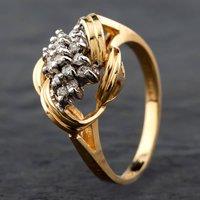 Pre-Owned 9ct Yellow Gold Brilliant Cut Diamond Fancy Cluster Ring 4312177