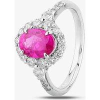 Pre-Owned Platinum 1.15ct Pink Sapphire & 0.55ct Diamond Cluster Ring 4312589