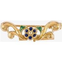 Pre-Owned 18ct Yellow Gold Enamel Flower Brooch 4313005