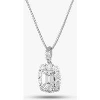 Pre-Owned Platinum 3.03ct Emerald Cut Diamond Pendant & 18ct White Gold 19 Inch Box Chain 43141001