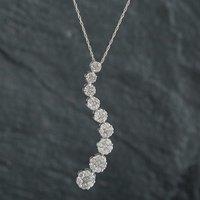 Pre-Owned 9ct White Gold 1.00ct Brilliant Cut Diamond Pendant & 18 Inch Prince Of Wales Chain 4314154