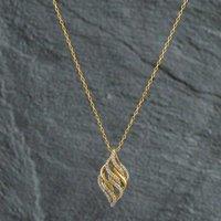 Pre-Owned 9ct Yellow Gold 0.20ct Diamond Pendant & 18 Inch Prince Of Wales Chain 4314165