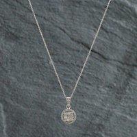 Pre-Owned 9ct White Gold 0.25ct Diamond Pendant & 18 Inch Prince Of Wales Chain 4314167