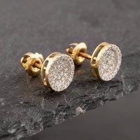 Pre-Owned Two Colour Gold Single Cut Diamond Round Cluster Stud Earrings 43171013