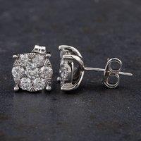 Pre-Owned 9ct White Gold 1.00ct Diamond Stud Earrings 4317359