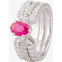 Pre-Owned 18ct White Gold Ruby and Diamond Ring Set 4328312