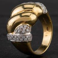 Pre-Owned 18ct Yellow Gold Diamond Bulbous Ring 4328539