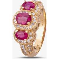Pre-Owned 18ct Yellow Gold 1.60ct Ruby & 0.50ct Diamond Trilogy Ring 4335026