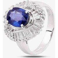 Pre-Owned Platinum 2.35ct Sapphire & 1.08ct Diamond Halo Ring 4336023