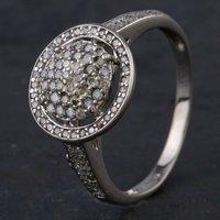 Pre-Owned 9ct White Gold Brilliant Cut Diamond Round Halo Style Cluster Ring 4538045