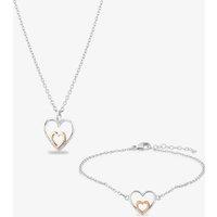 Rosa Lea Double Heart Jewellery Set AM-2THB027706 & AM-2THB027806