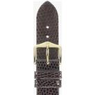 HIRSCH Lizard 18mm Long Brown Leather Watch Strap 01766010-1-18