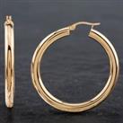 Pre-Owned 9ct Yellow Gold Large Plain Hoop Earrings 39011910