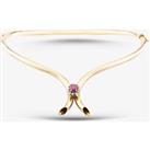 Pre-Owned Vintage Yellow Gold Ruby & Diamond Cluster 16 Inch Collarette Necklace 41041074