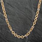 Pre-Owned 9ct Two Colour Gold 40 Inch Byzantine Chain 41041144