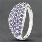 Pre-Owned 9ct White Gold Tanzanite Multi-Row Dress Ring 41101268
