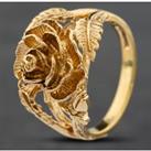 Pre-Owned 9ct Yellow Gold Rose Dress Ring 41101306