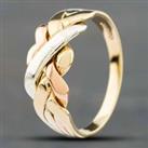 Pre-Owned 9ct Three Colour Gold Crossover Ring 41101453