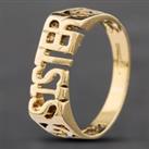 Pre-Owned 9ct Yellow Gold Sister Signet Ring 41101634