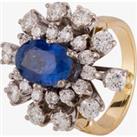 Pre-Owned Yellow Gold Oval Sapphire & 1.50ct Diamond Hinged Ring 4112347