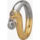 Pre-Owned 18ct Two Colour Gold Diamond Twist Ring 4112606