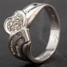 Pre-Owned 18ct White Gold Diamond Set Heart & Wave Ring 4112908