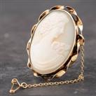 Pre-Owned 9ct Yellow Gold Cameo Brooch 41131008