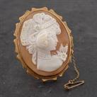 Pre-Owned 9ct Yellow Gold Cameo Brooch 41131029