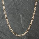 Pre-Owned 9ct Yellow Gold Diamond Cut 18 Inch Figaro Chain 41161293