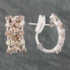 Pre-Owned 18ct White Gold Two Colour Diamond Half Hoop Earrings 41171001