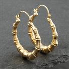 Pre-Owned Yellow Gold Bamboo Hoop Earrings 41171154