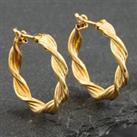Pre-Owned Yellow Gold Twist Hoop Earrings 41171206