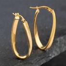 Pre-Owned Yellow Gold 14mm Twisted Oval Creole Earrings 41171560