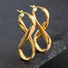 Pre-Owned 9ct Yellow Gold 14mm Figure Of 8 Creole Earrings 41171561