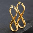 Pre-Owned 9ct Yellow Gold 17mm Figure Of 8 Creole Earrings 41171563