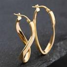 Pre-Owned Yellow Gold 12.7mm Twisted Creole Earrings 41171564