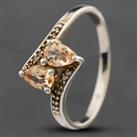 Pre-Owned Silver 0.95ct Imperial Topaz & 0.02ct Diamond Crossover Ring 41251087