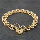 Pre-Owned 9ct Yellow Gold Double 7.5 Inch Curb Chain Bracelet 41281065