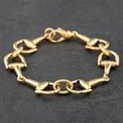 Pre-Owned 9ct Yellow Gold Horse Bit Style 7.5 Inch Chain Bracelet 41281066