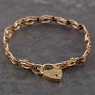 Pre-Owned Vintage 9ct Yellow Gold Three Bar 7.5 Inch Chain Bracelet 41281122