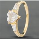 Pre-Owned 14ct Yellow Gold Heart Shaped Cubic Zirconia Dress Ring 412958225