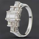 Pre-Owned 9ct White Gold Cubic Zirconia Multi Cut Dress Ring 4129746