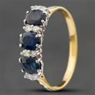 Pre-Owned 18ct Yellow Gold Sapphire & Brilliant Cut Diamond Dress Ring 41381087
