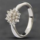 Pre-Owned 9ct White Gold Brilliant Cut Diamond Cluster Ring 41381351