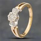 Pre-Owned 9ct Yellow Gold 0.10ct Brilliant Cut Diamond Shoulder Set Solitaire Ring 41381582